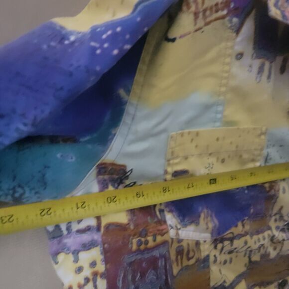 Chico's Colorful Jacket Women's Size 2 Travel Lover Vacation Wear Fun Colorful - Picture 9 of 15